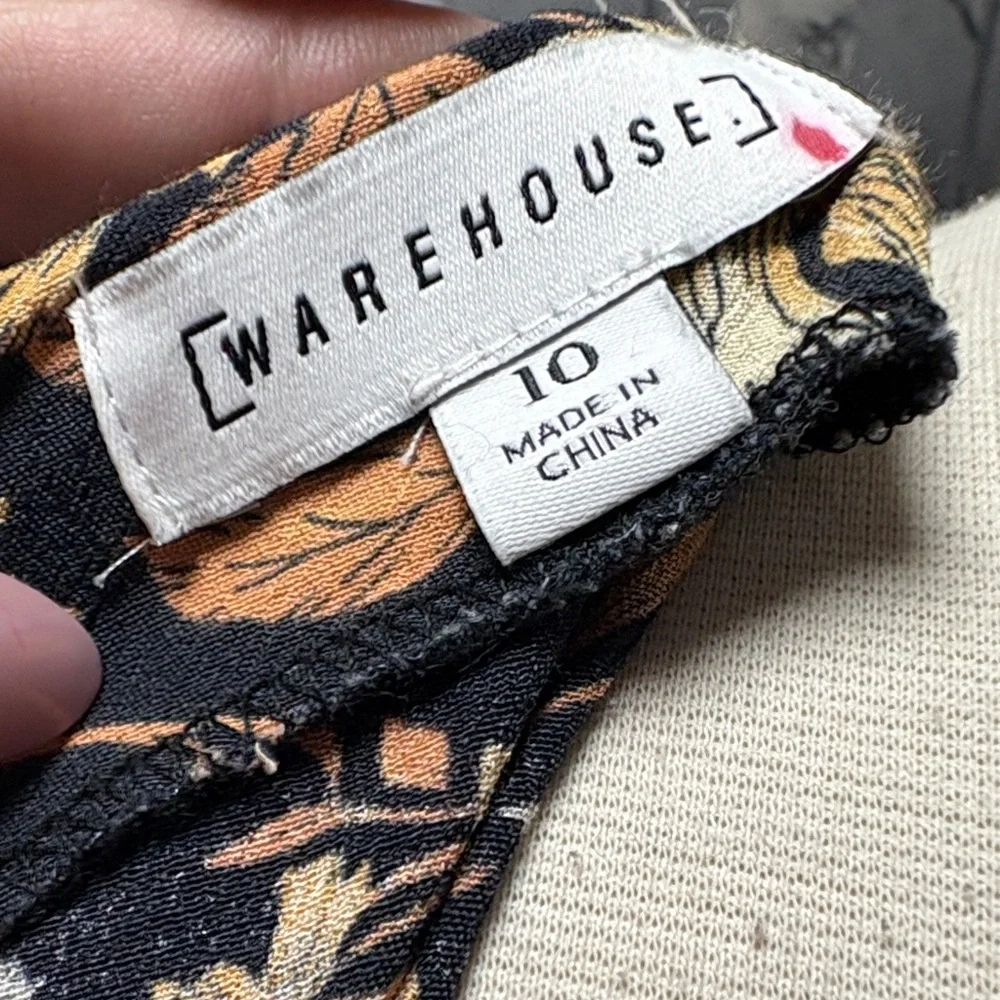 Warehouse Autum Daisy midi long Sleeve Dress - Picture 5 of 7